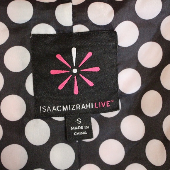 Isaac Mizrahi , Hot pink trench rain coat with Polka Dot Lining - Picture 13 of 13